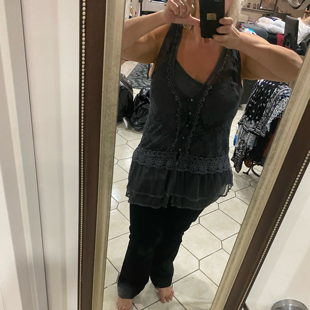 Pretty angel lace tunic tank